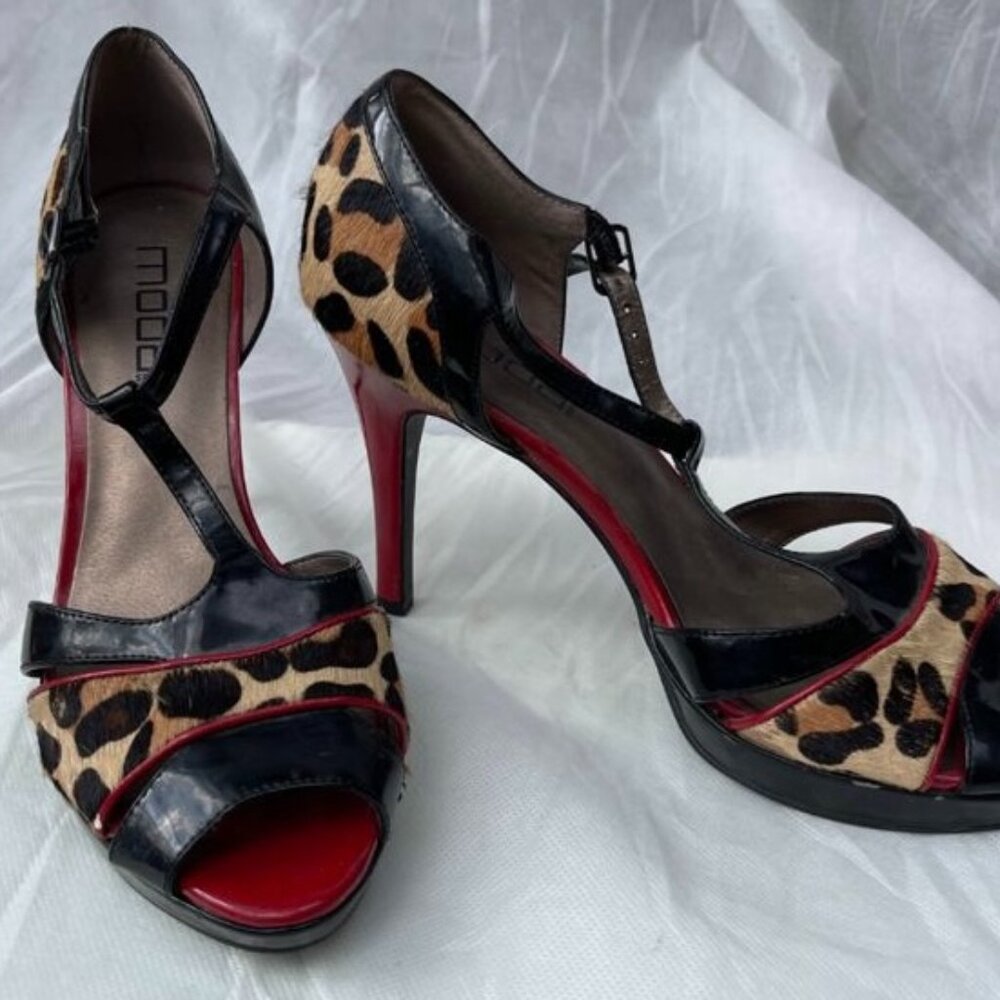 MODA SPANA Leopard Print High Heel Peep Toe Shoes – Size 10M